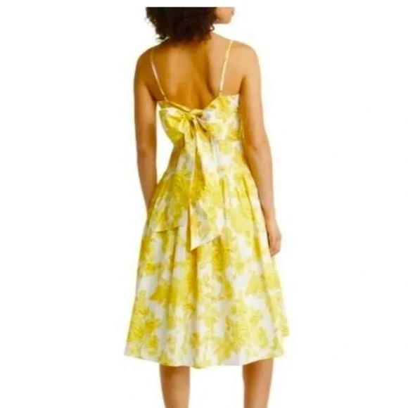 Eliza J Floral Print Cotton Bow Detail Sundress in Yellow Size 14 NWT - Picture 15 of 15